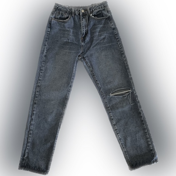 Dark Blue Wide Leg Jeans - Picture 1 of 2